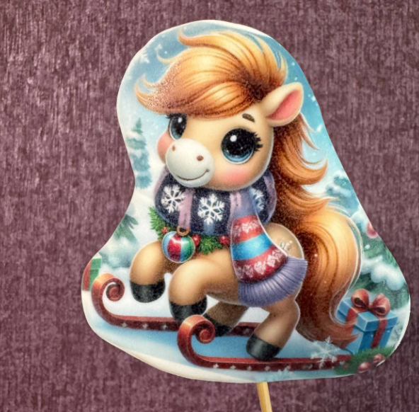 Изображение Пряник Лошадка на лыжах